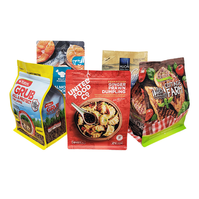 خرید 8 ساید مهر کیف کیف آلومینیوم ورق زیپ قفل کیف تخت پایین کاغذ کرافت برای غذا online manufacture