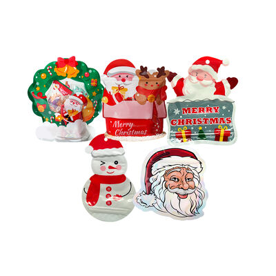 خرید اندازه سفارشی ضد رطوبت چاپ گاوشکاری قفسه بلند کیسه زیپر برای بسته بندی آب نبات کریسمس online manufacture