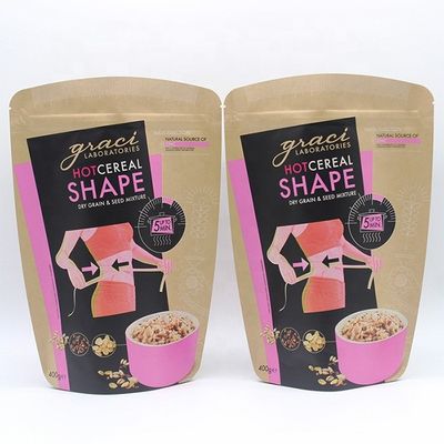 7 گرام کیف های بایودگرادابال ایستاده CMYK چاپی کیف های کاغذی Kraft
