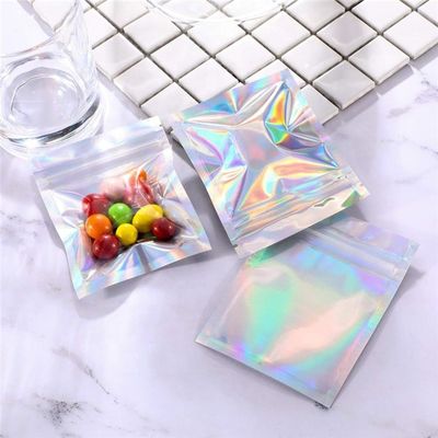 HACCP Holographic Stand Up Pouch Zipper Top Mylar Foil مینی کیسه ها