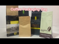 Kraft paper coffee pouch coffee bean packaging mylar flat bottom bags